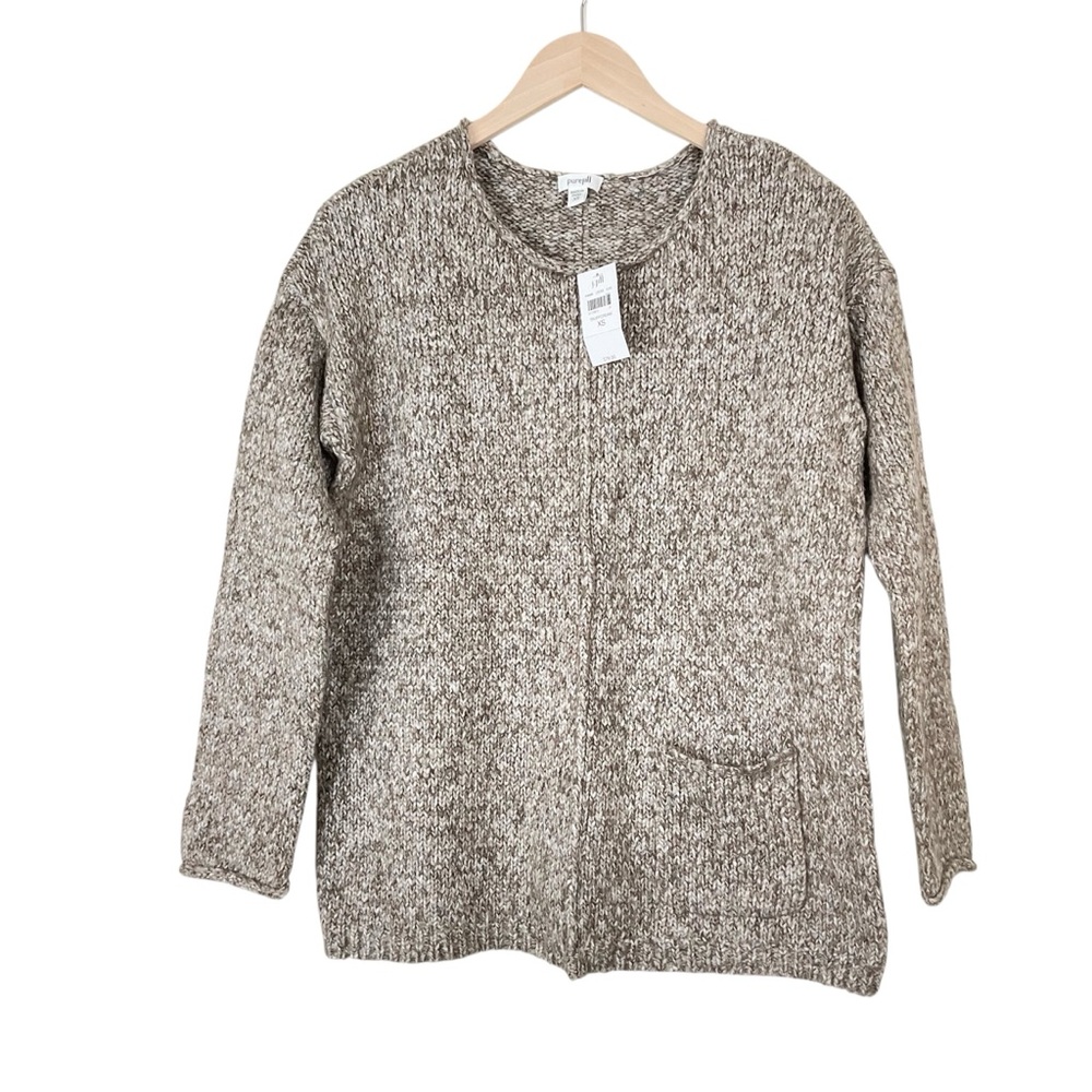 J. Jill Brown Marled Sweater Dolman Sleeve Size XS